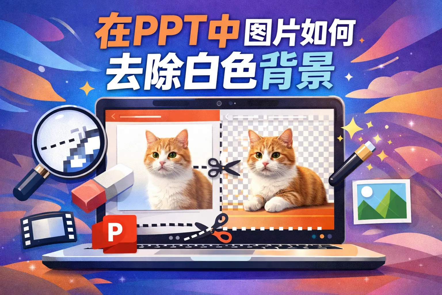 在ppt中图片如何去除白色背景