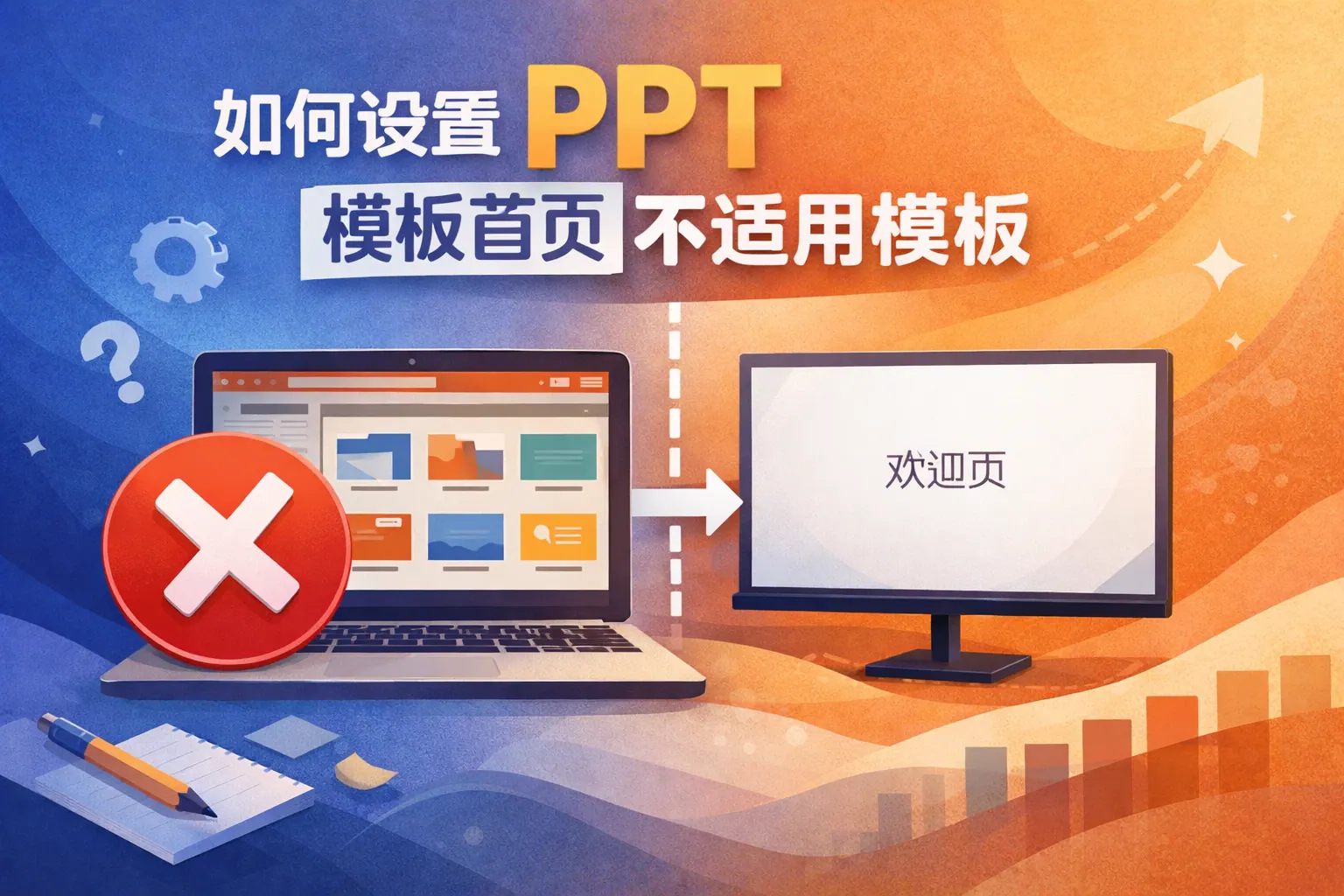 如何设置ppt模板首页不适用模板