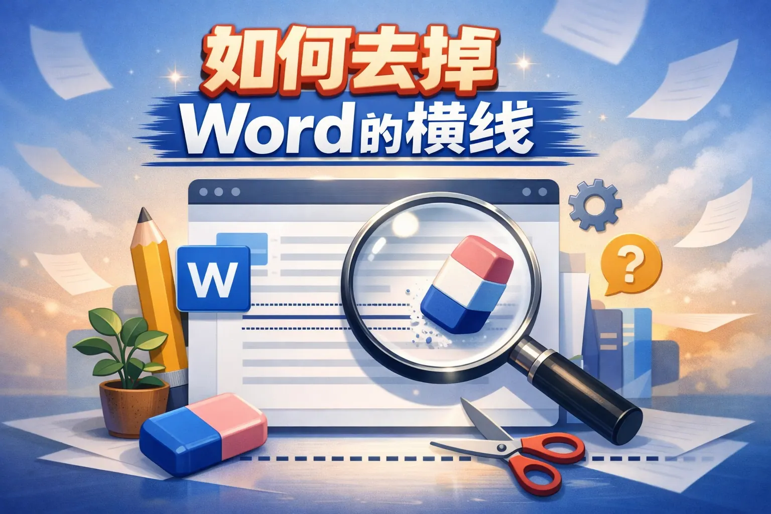 如何去掉word的横线
