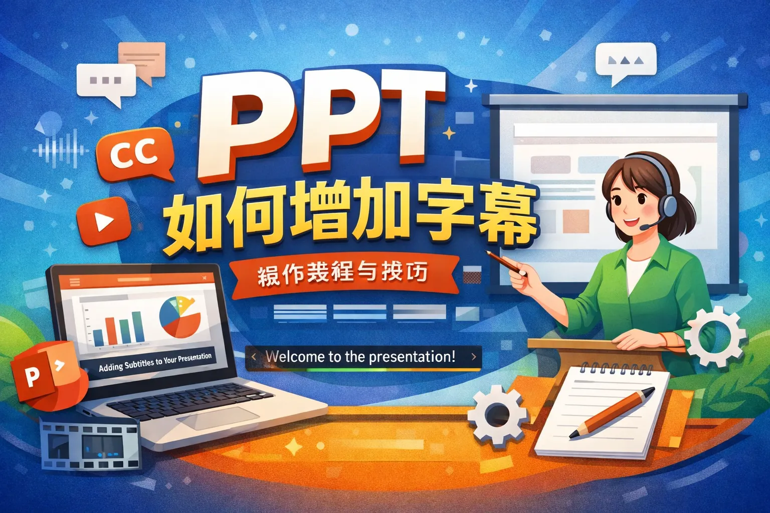 ppt如何增加字幕