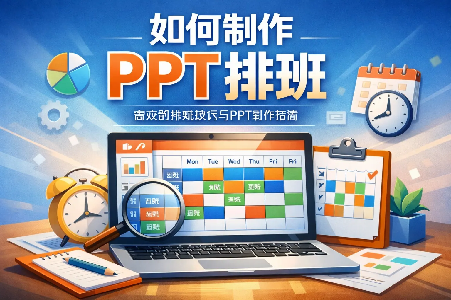 如何制作ppt排班