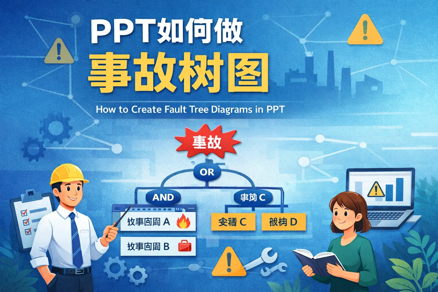 ppt如何做事故树图