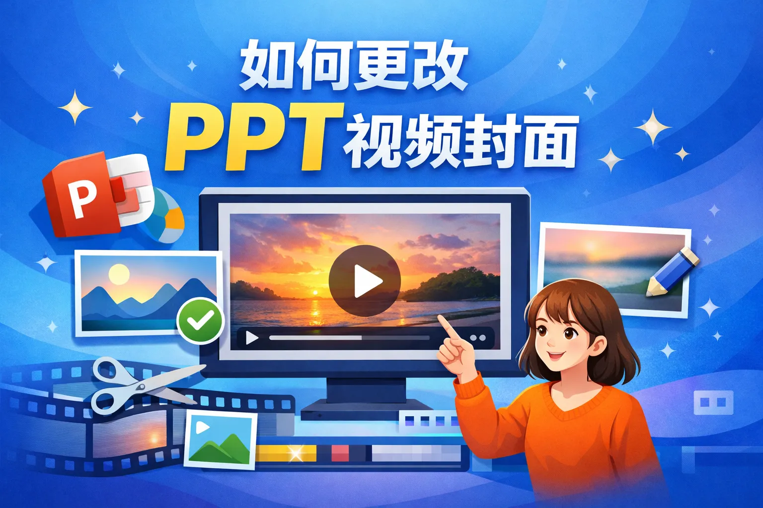 如何更改ppt视频封面