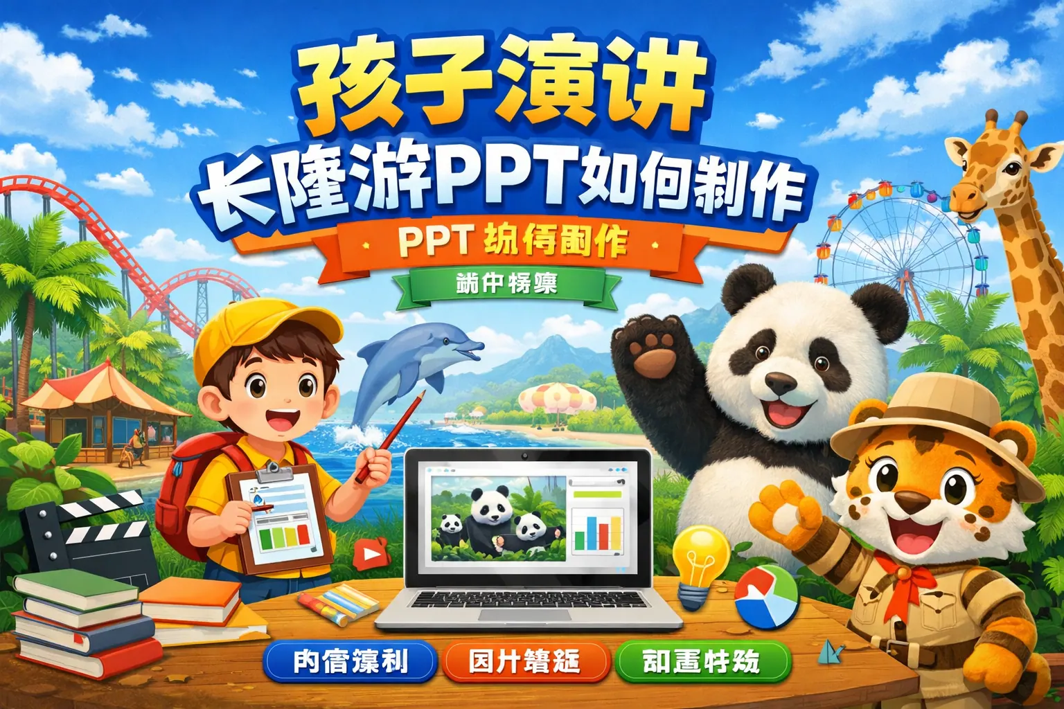 孩子演讲长隆游ppt如何制作