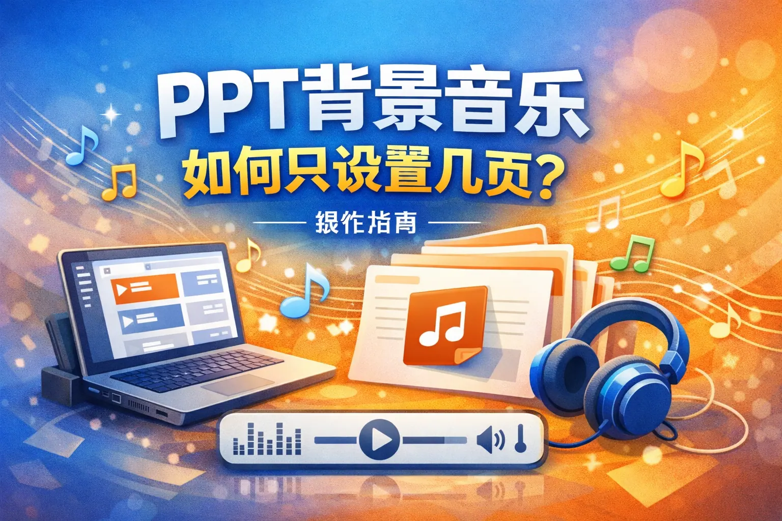 ppt背景音乐如何只设置几页