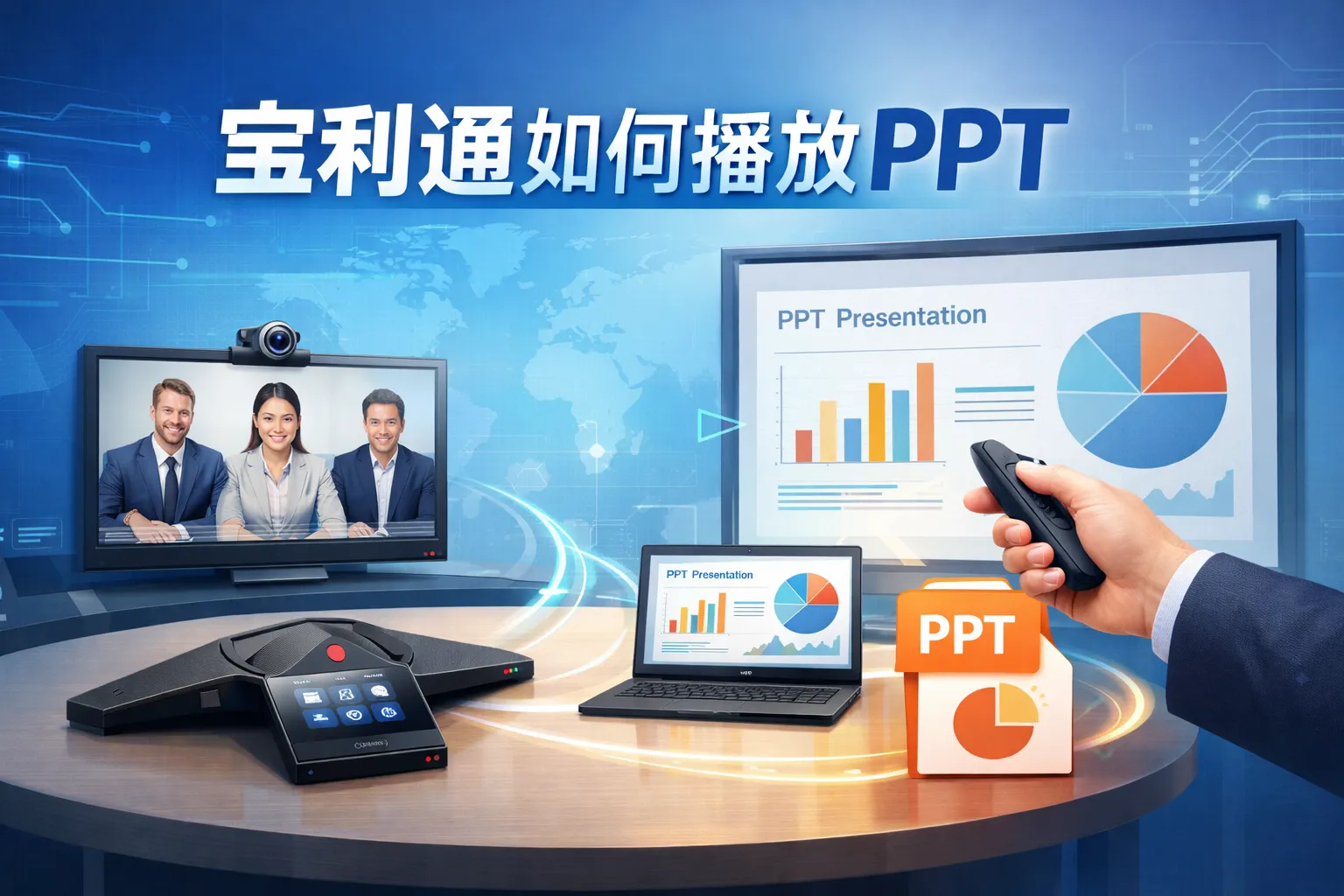 宝利通如何播放PPT