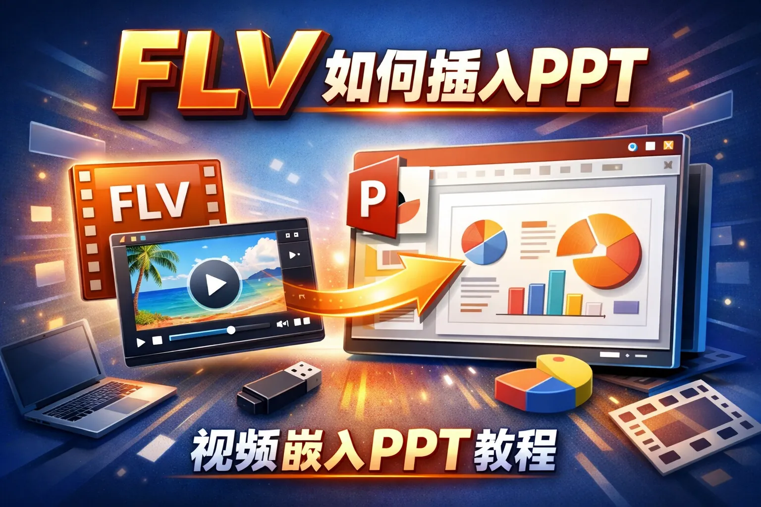 flv如何插入ppt