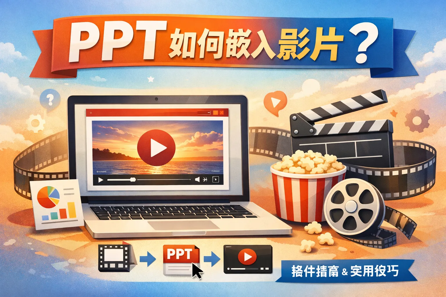 ppt如何嵌入影片