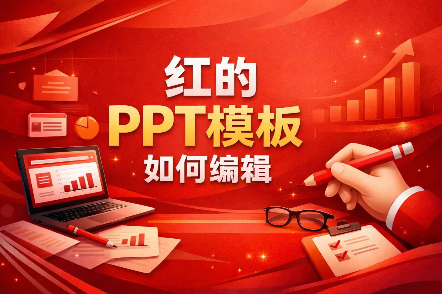 红的ppt模板如何编辑