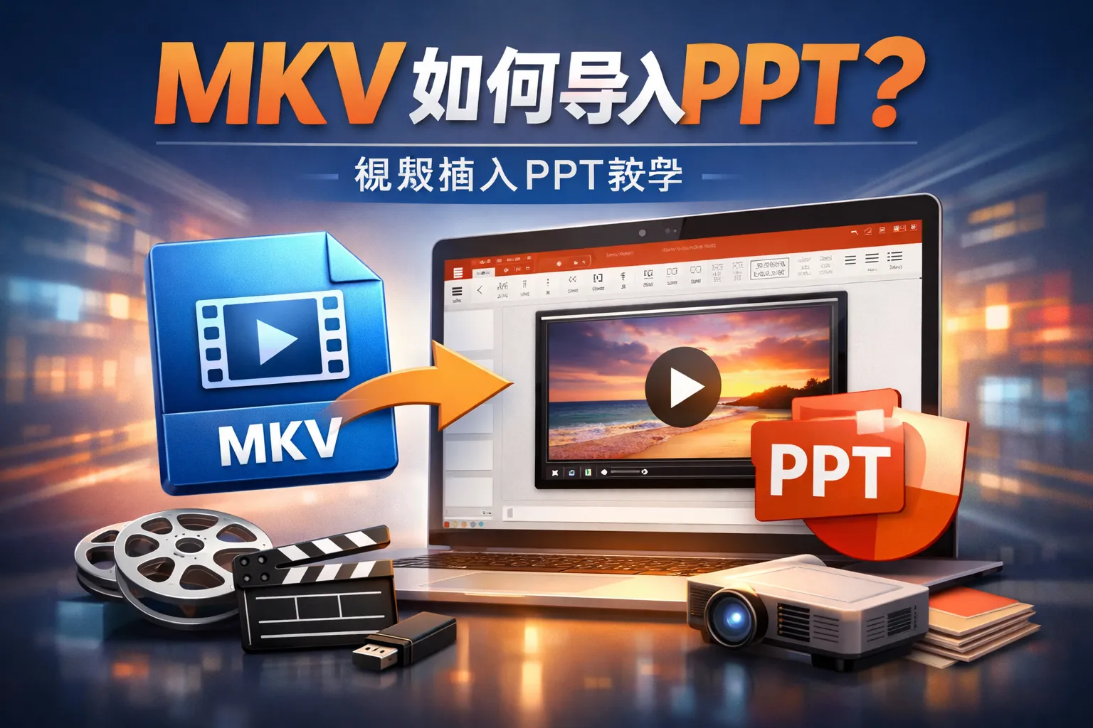 mkv如何导入ppt