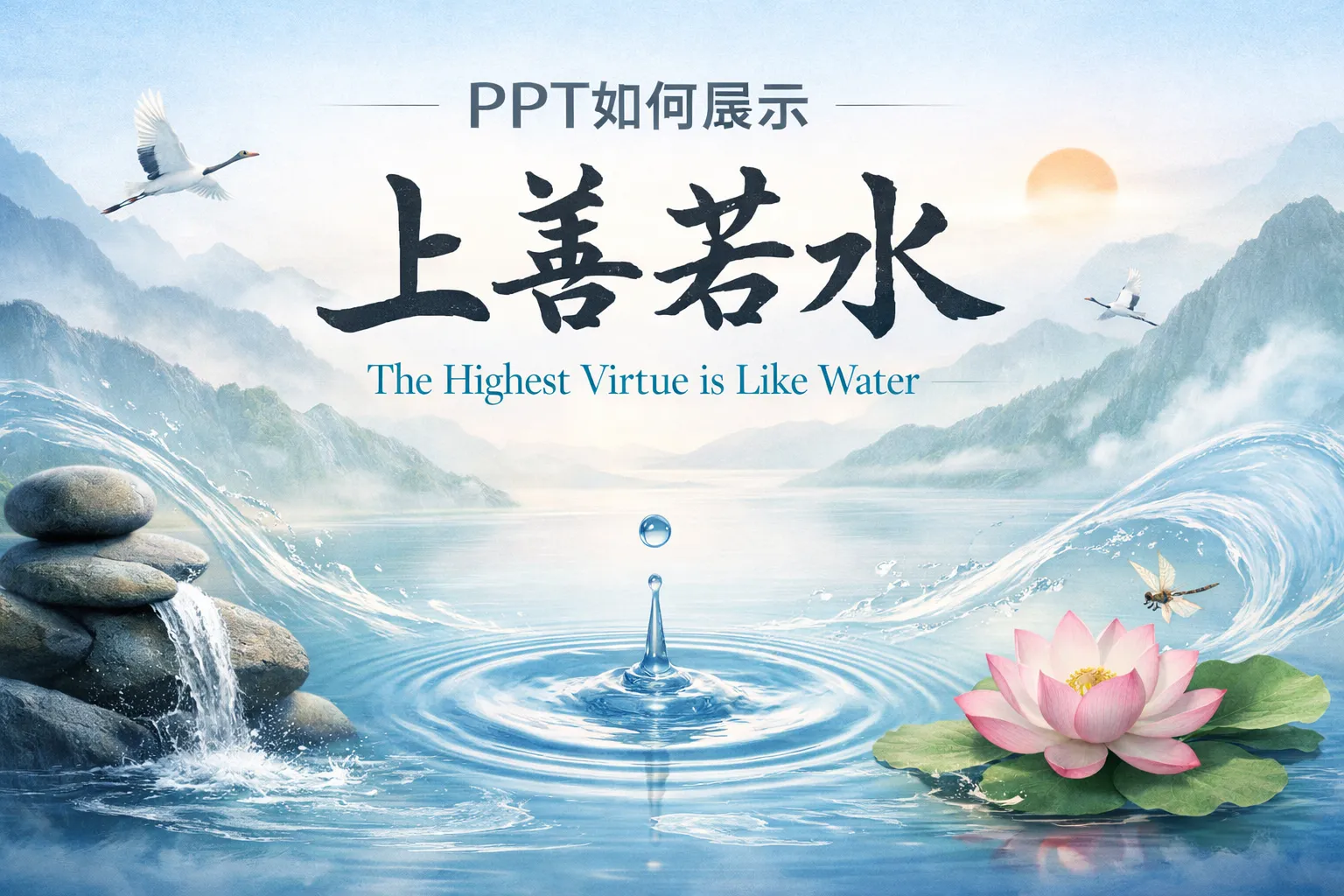 ppt如何展示上善若水