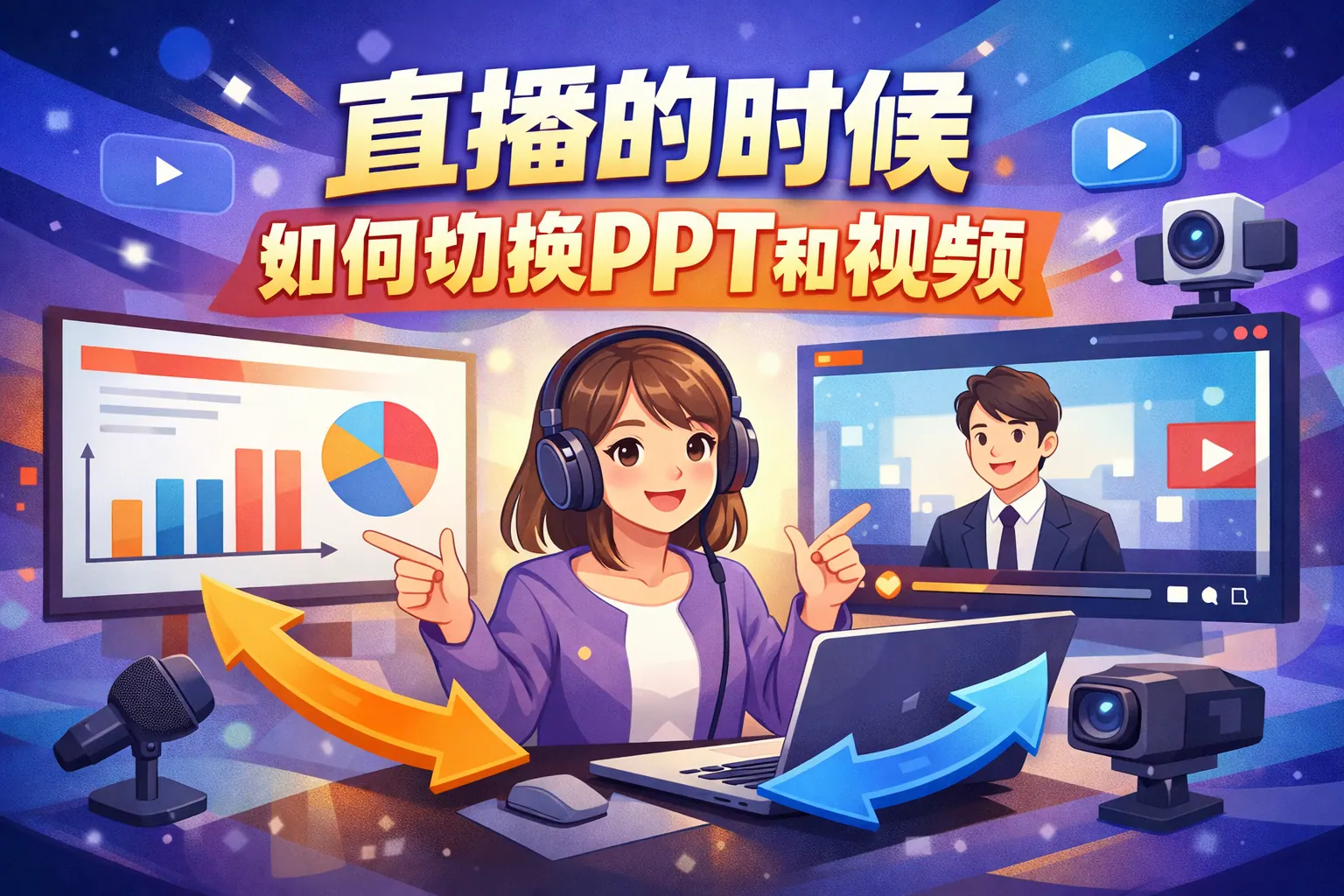 直播的时候如何切换ppt和视频