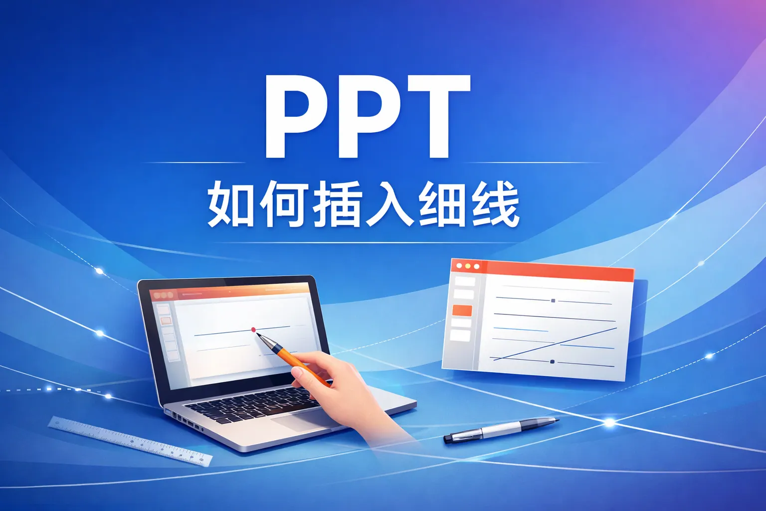 ppt如何插入细线