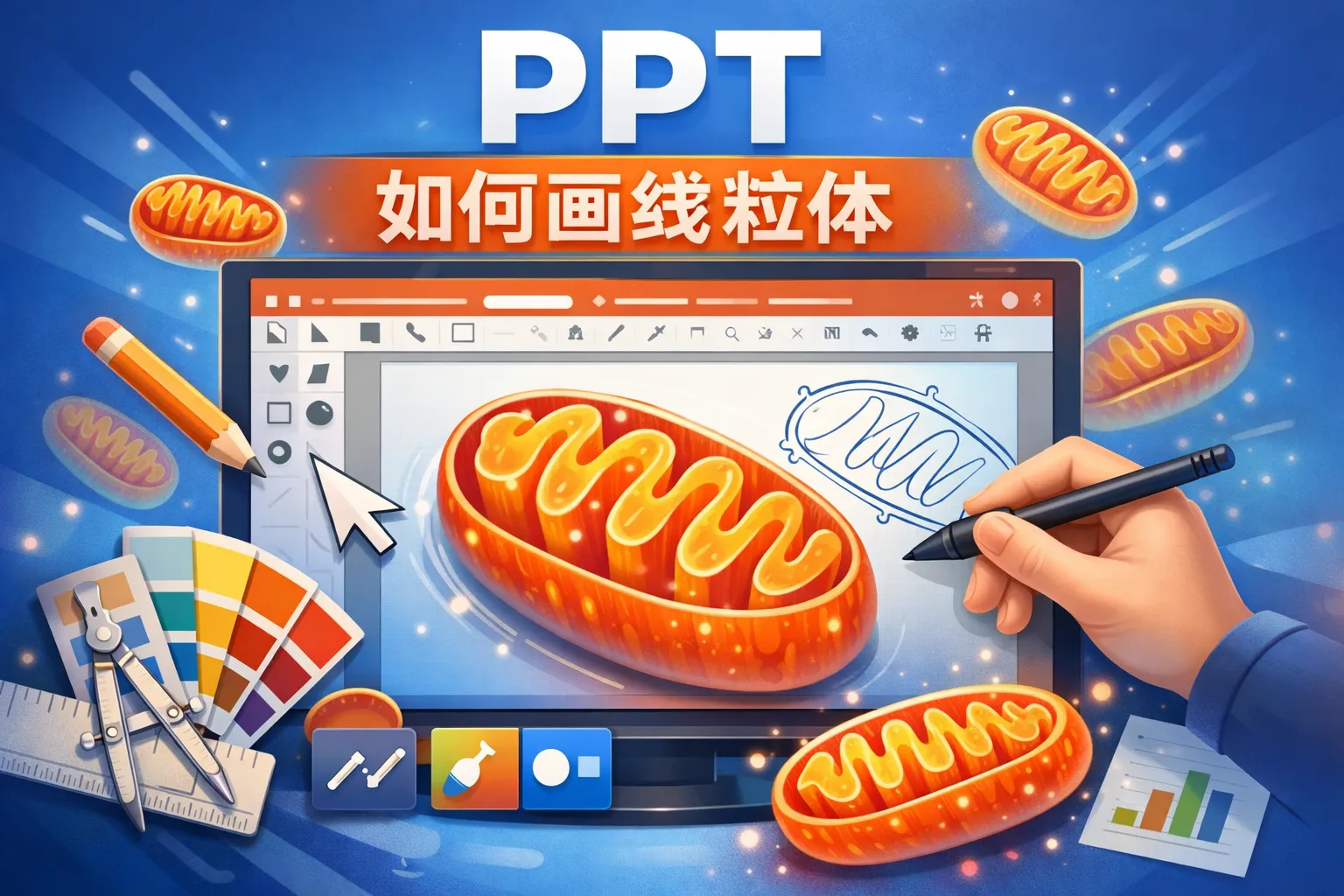 ppt如何画线粒体