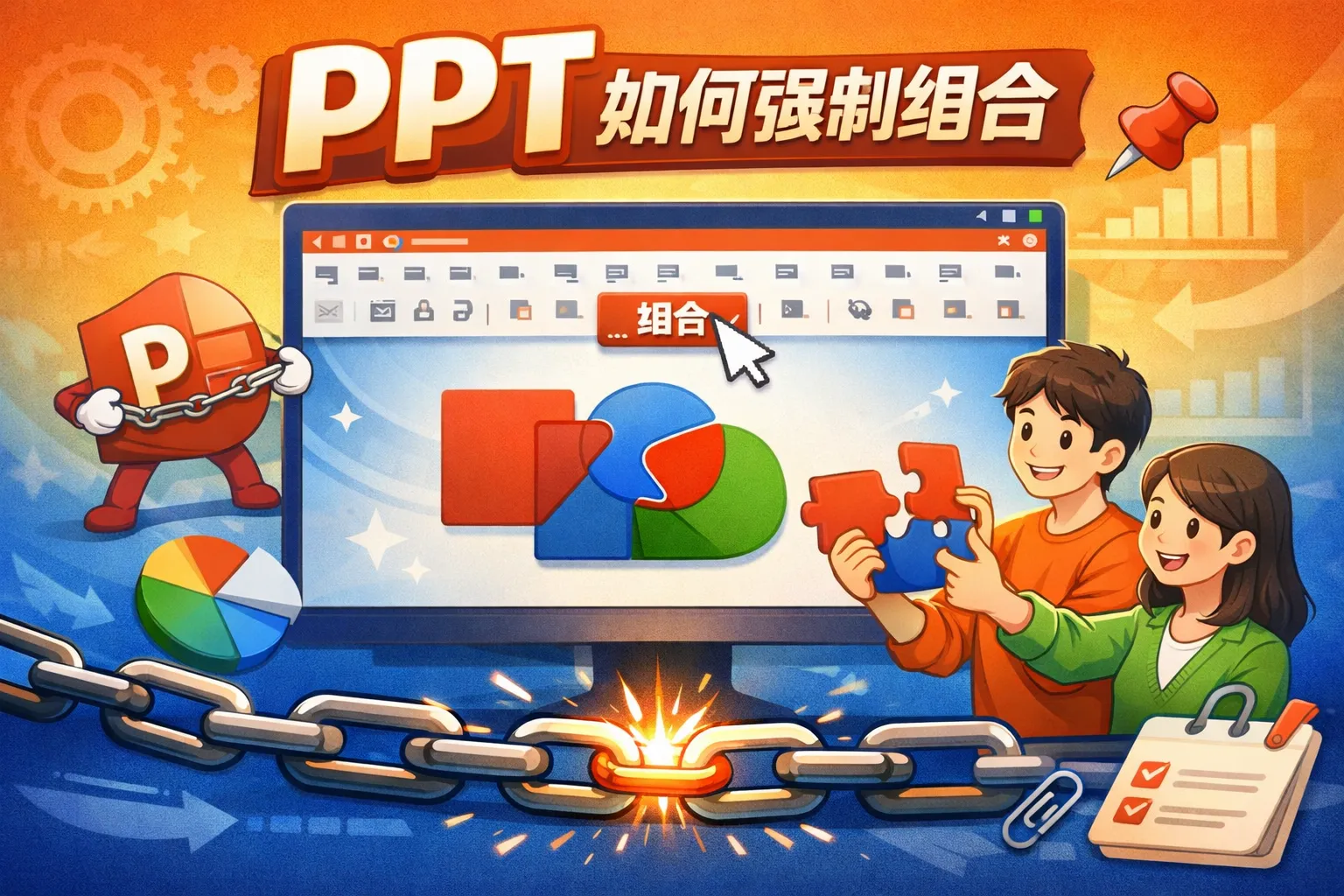 ppt如何强制组合