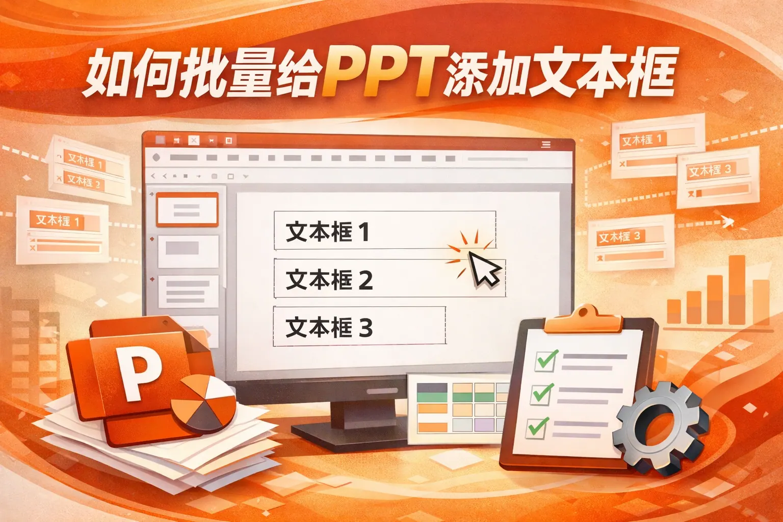 如何批量给PPT添加文本框