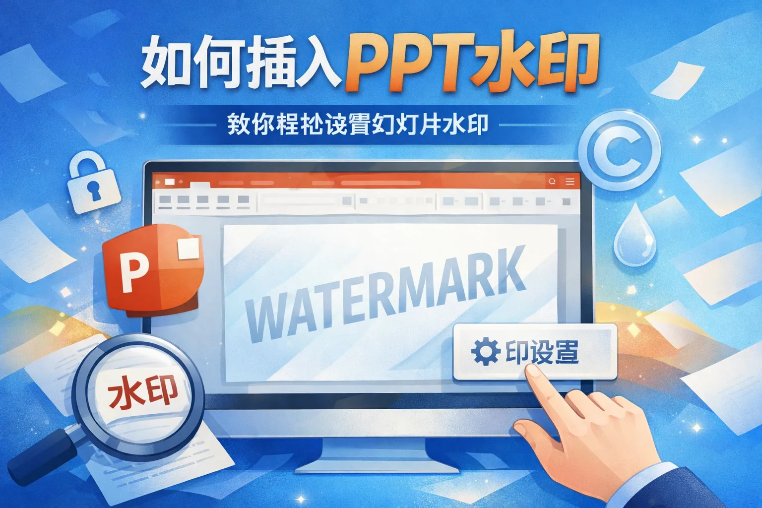 如何插入ppt水印
