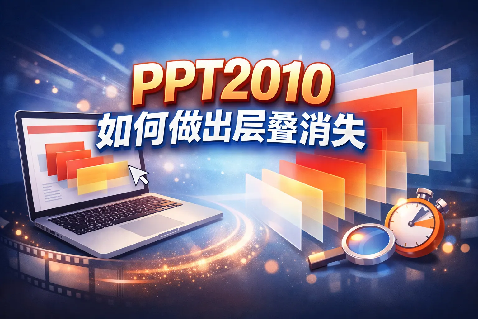 ppt2010如何做出层叠消失