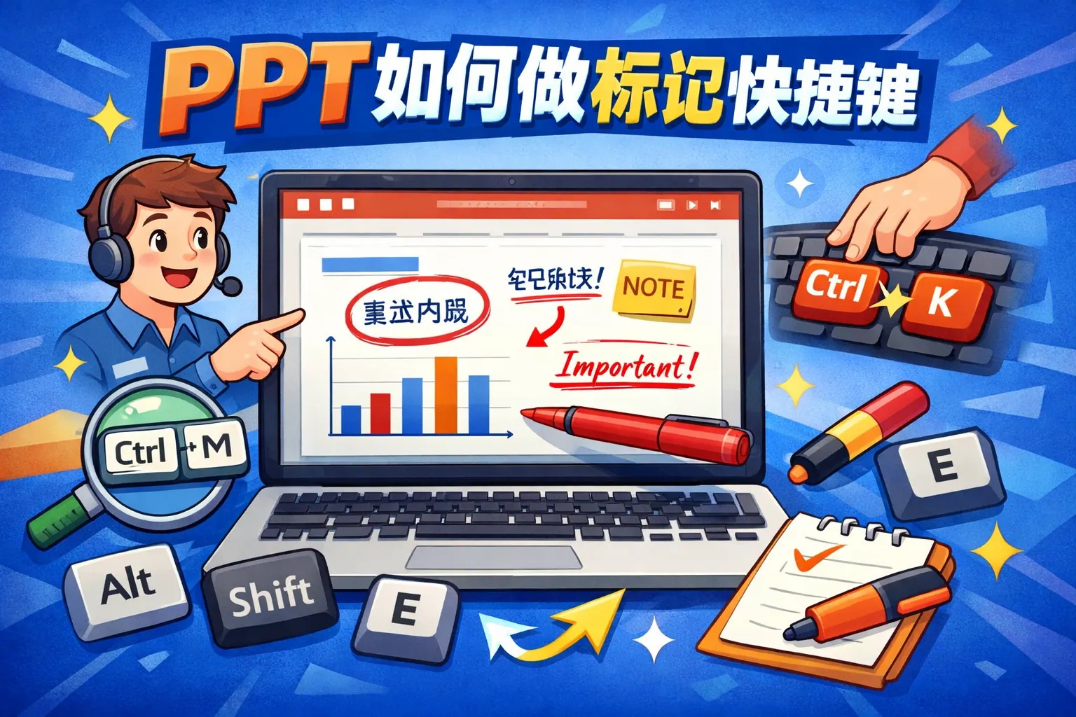 ppt如何做标记快捷键