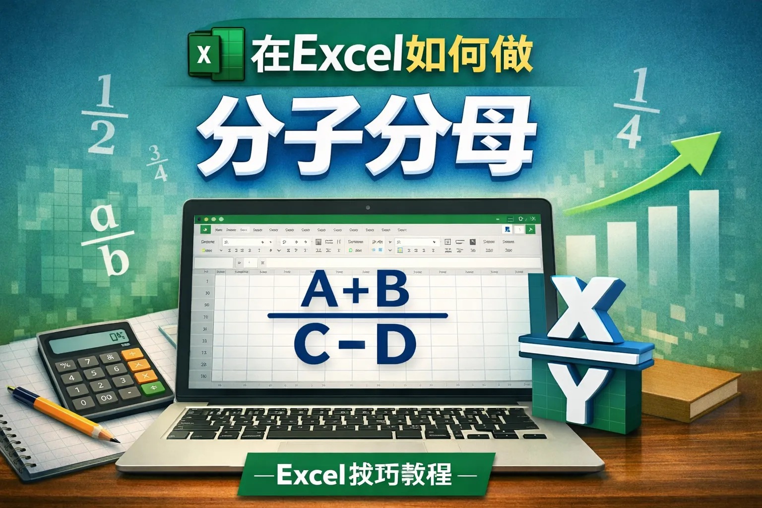 在excel如何做分子分母
