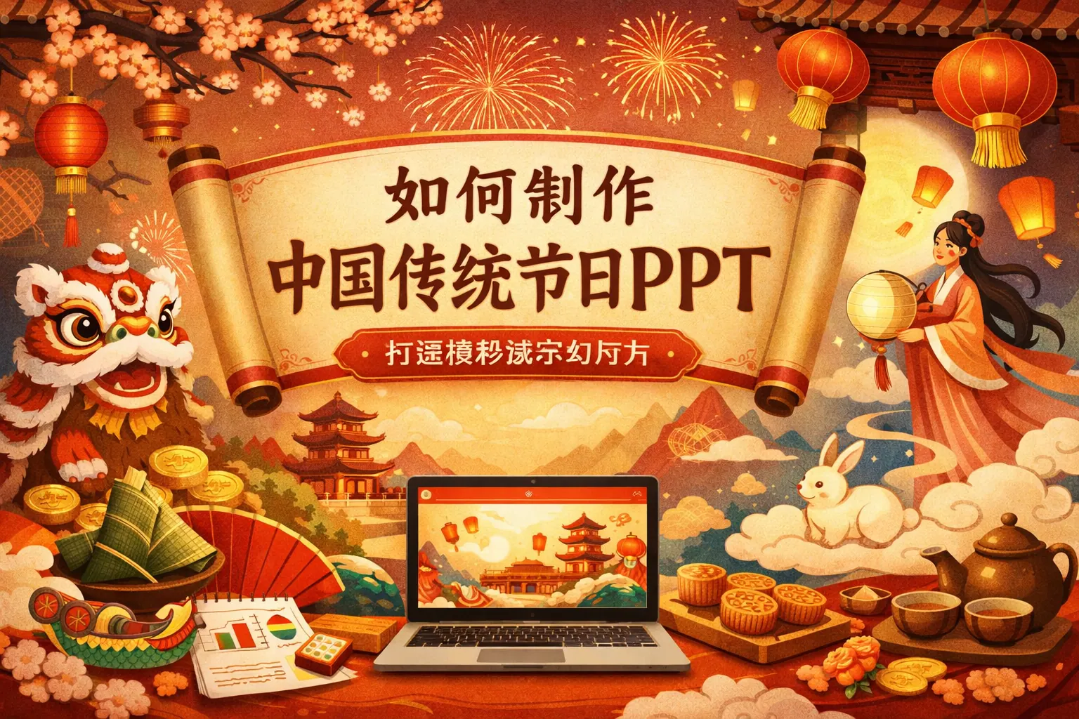 如何制作中国传统节日ppt