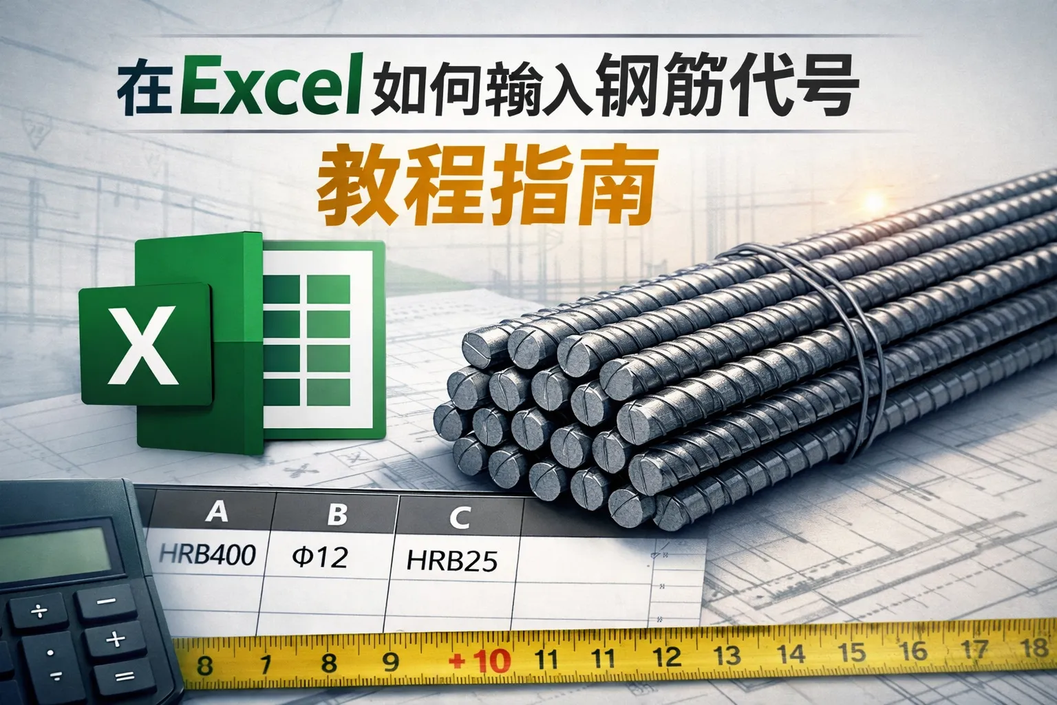 在excel如何输入钢筋代号