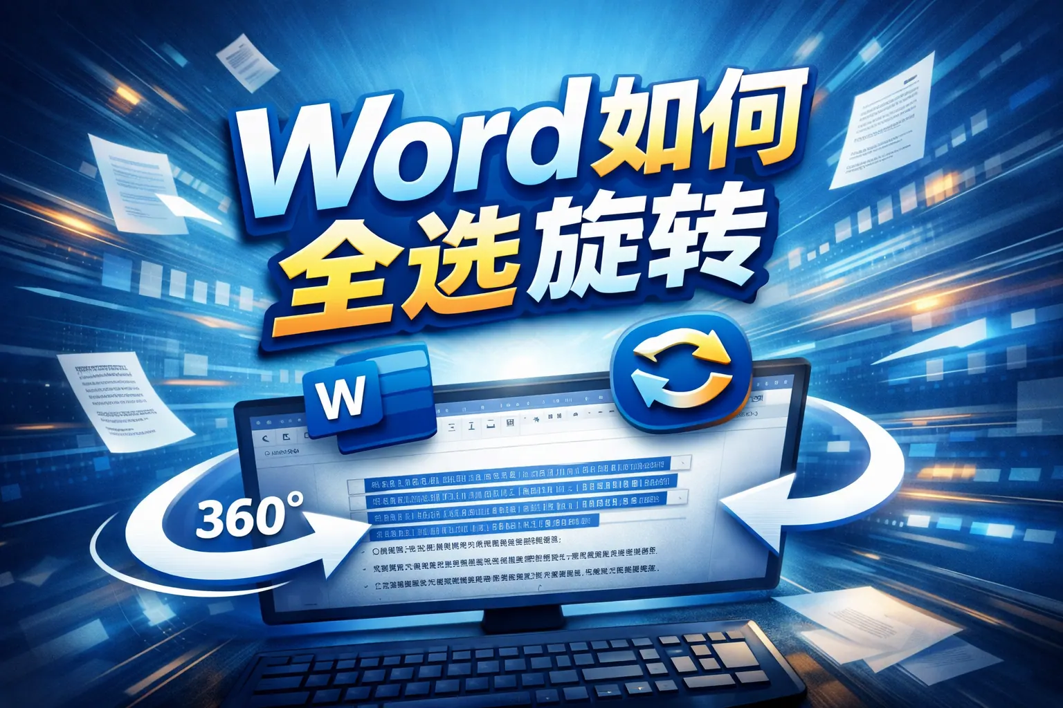 word如何全选旋转