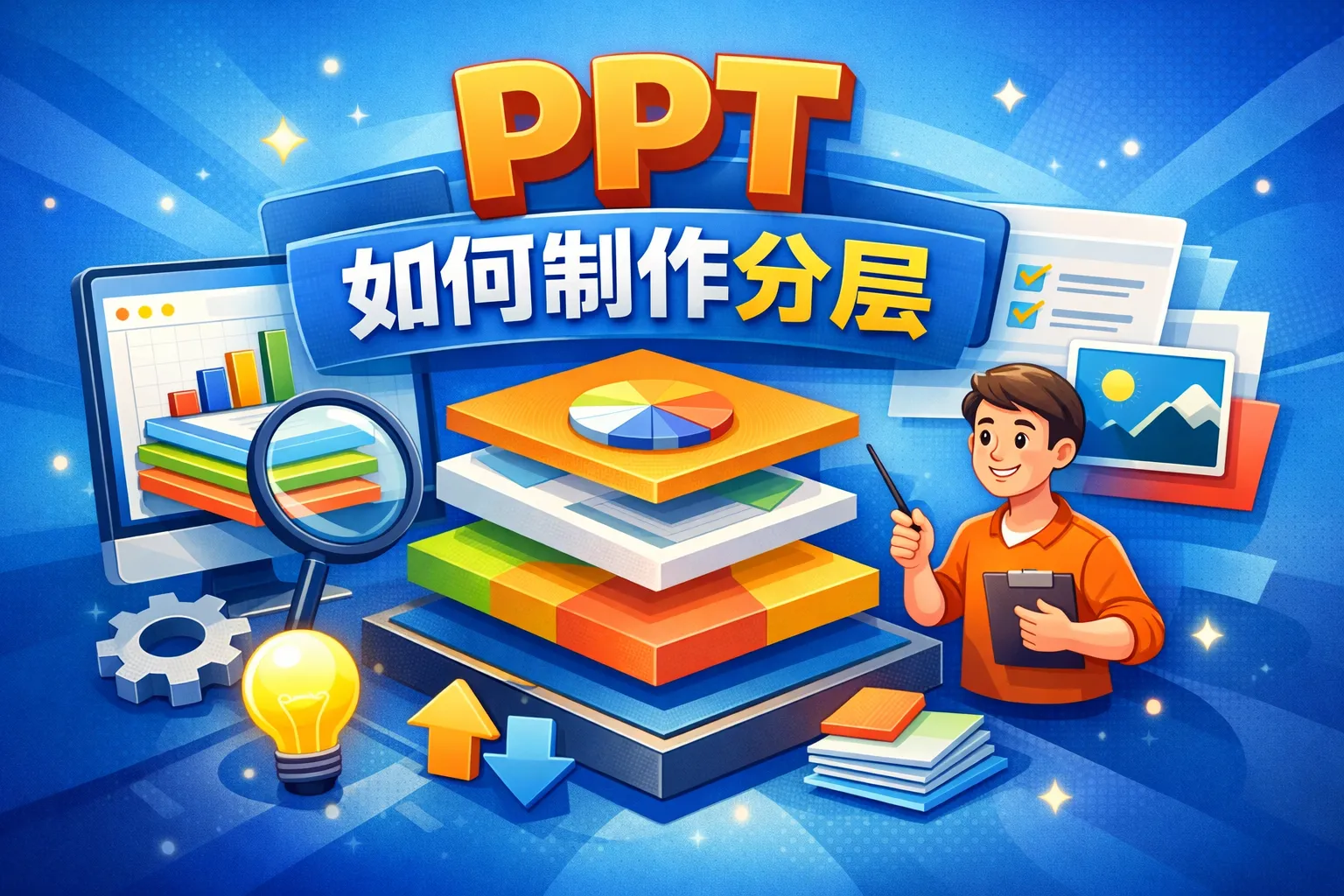 ppt如何制作分层