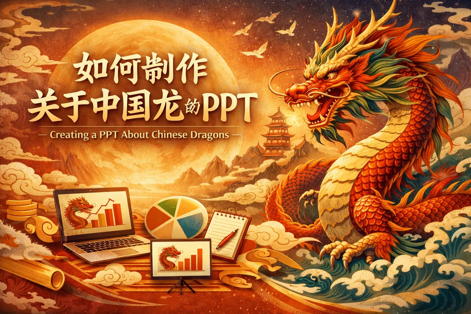 如何制作关于中国龙的ppt