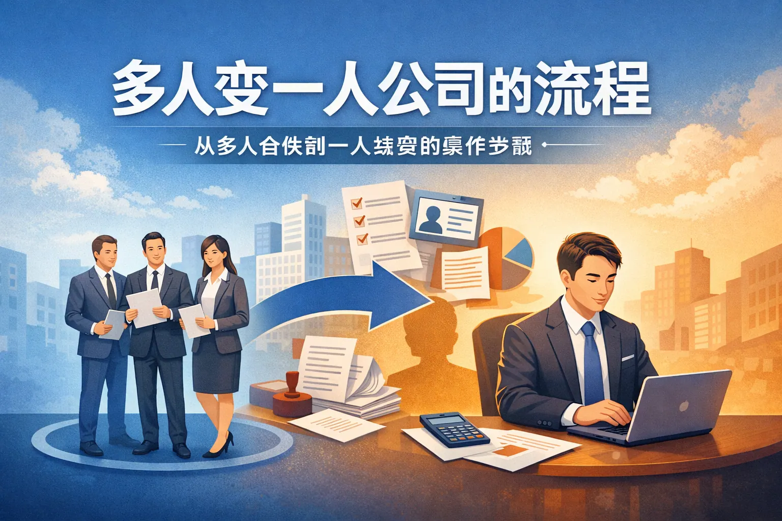 多人变一人公司的流程