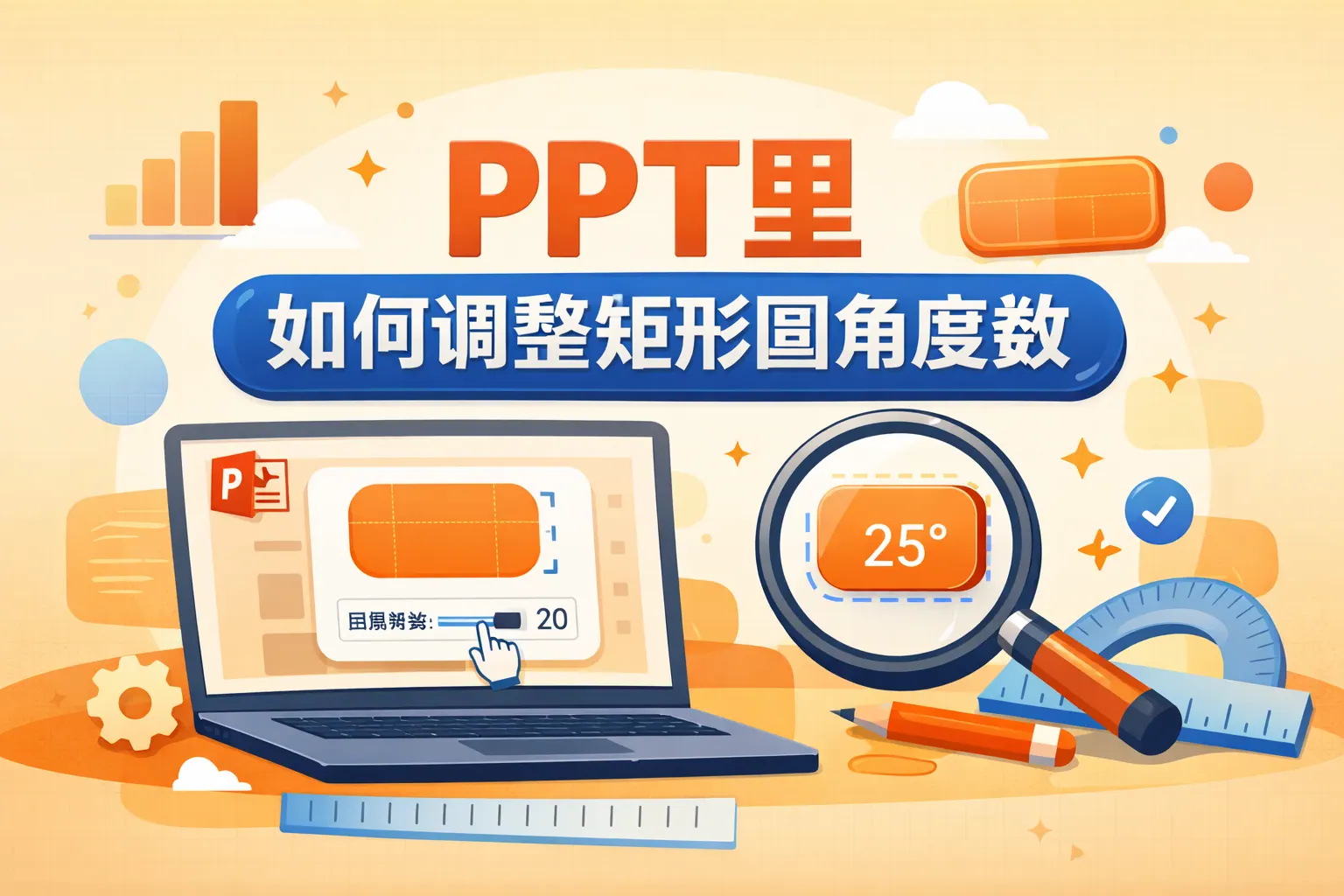 ppt里如何调整矩形圆角度数