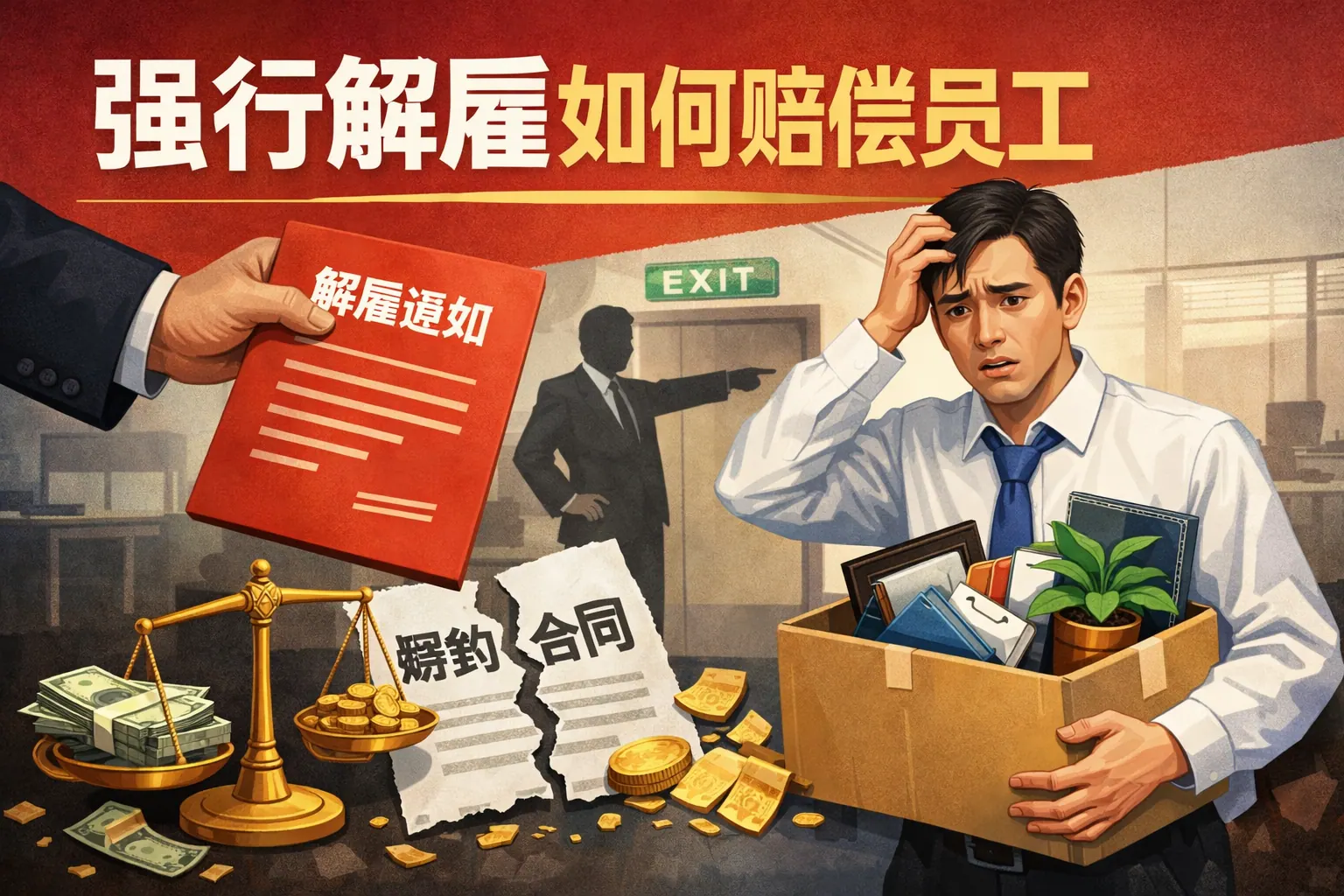 强行解雇如何赔偿员工