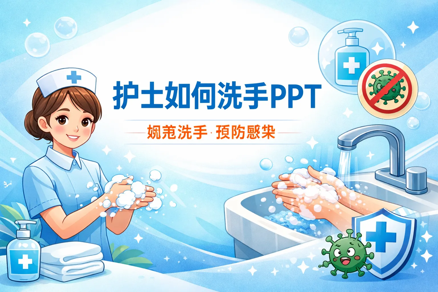 护士如何洗手PPT