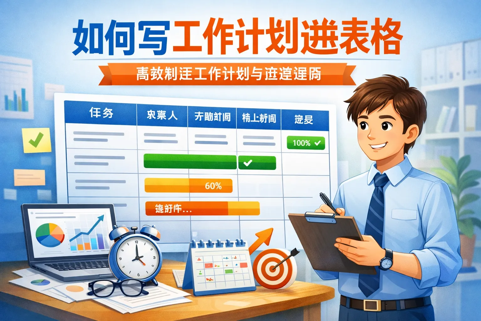 如何写工作计划进度表格