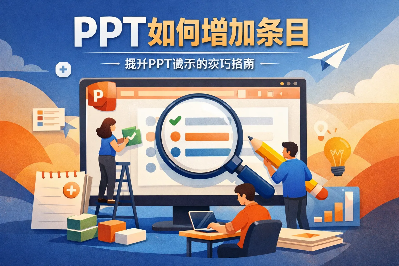 ppt如何增加条目