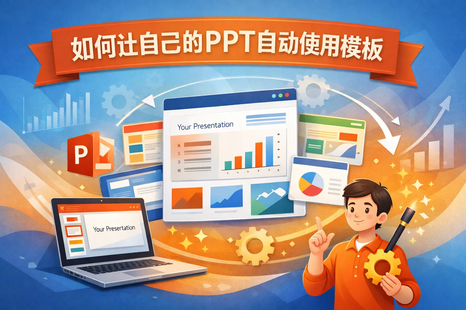 如何让自己的PPT自动使用模板