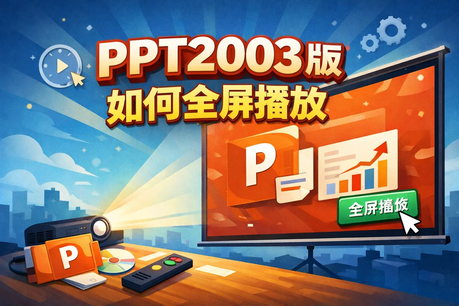 ppt2003版如何全屏播放