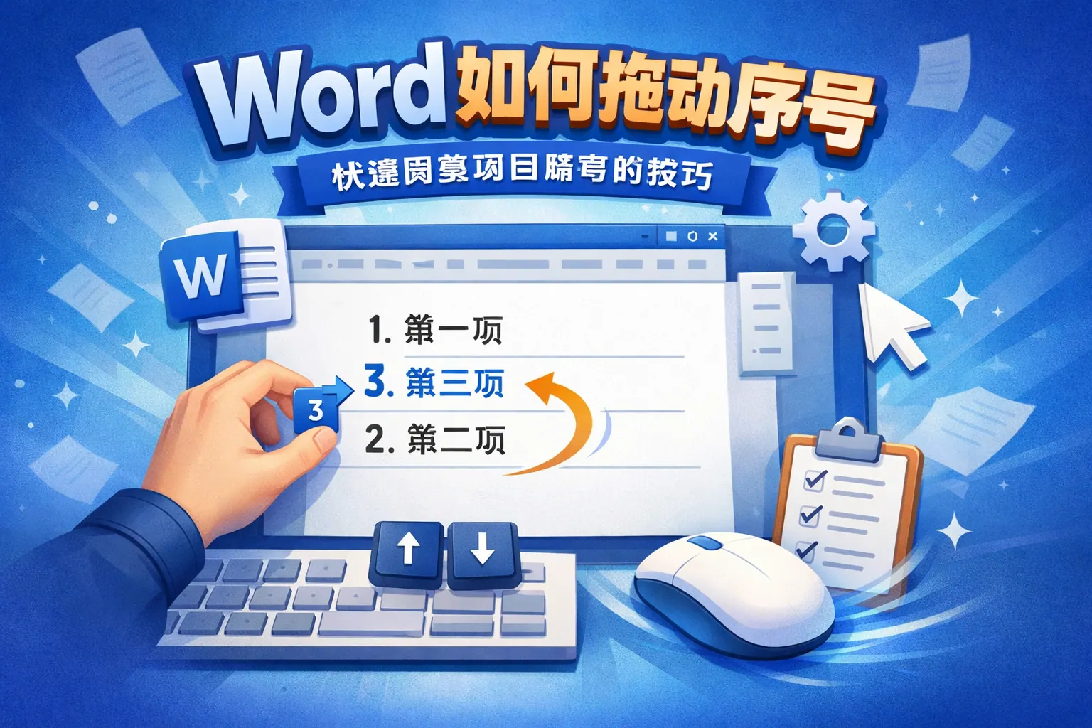 word如何拖动序号