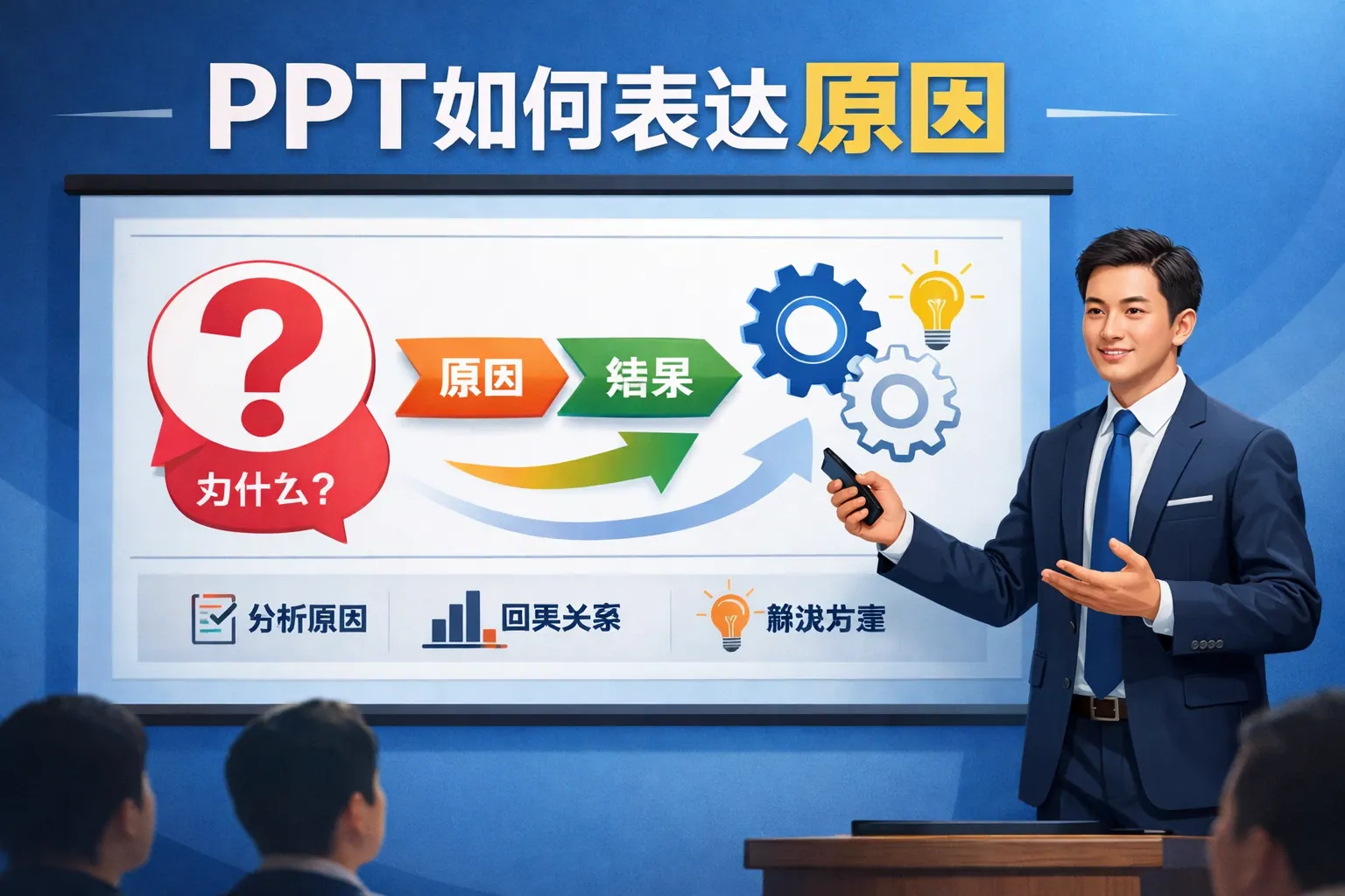 ppt如何表达原因