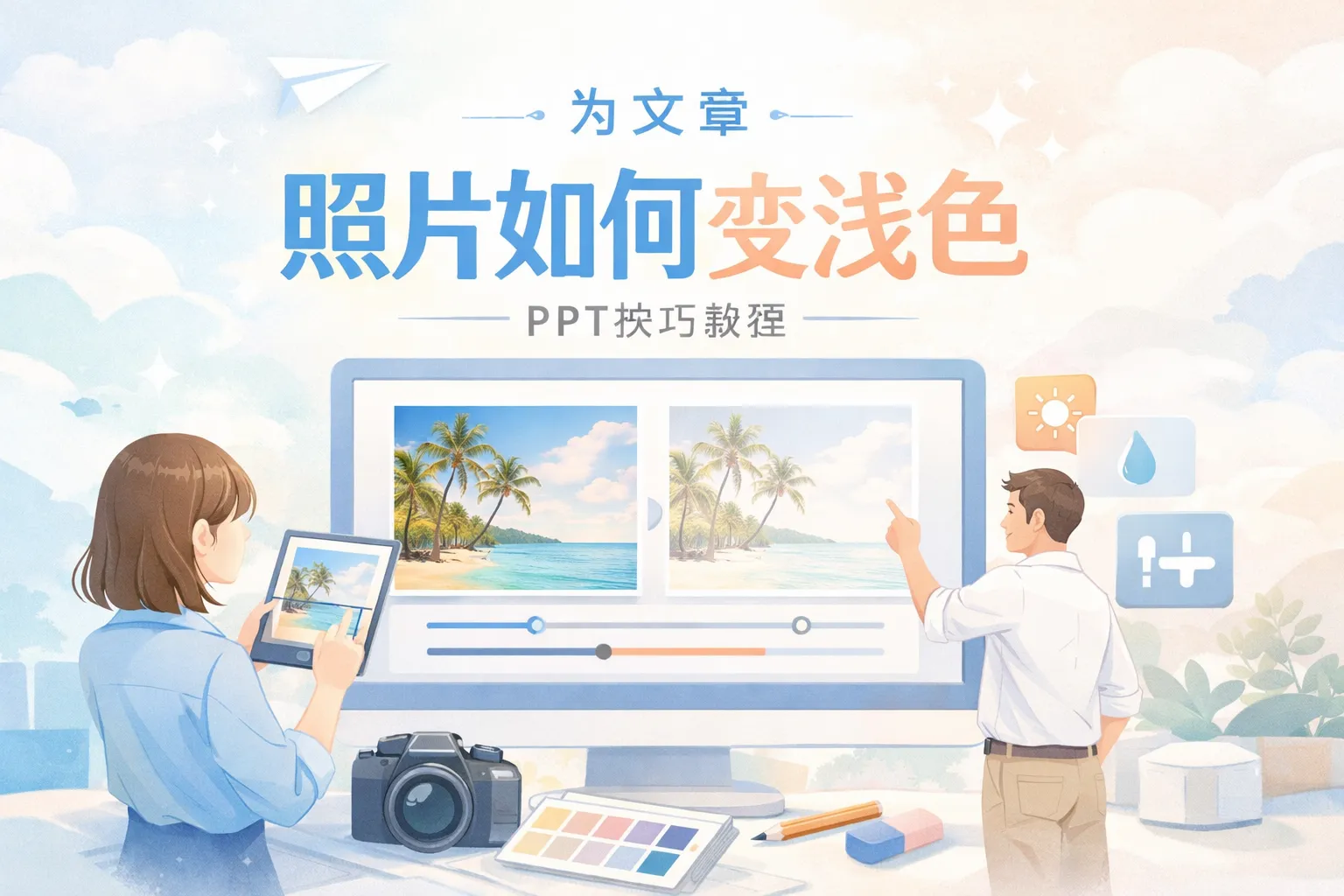 ppt照片如何变浅色