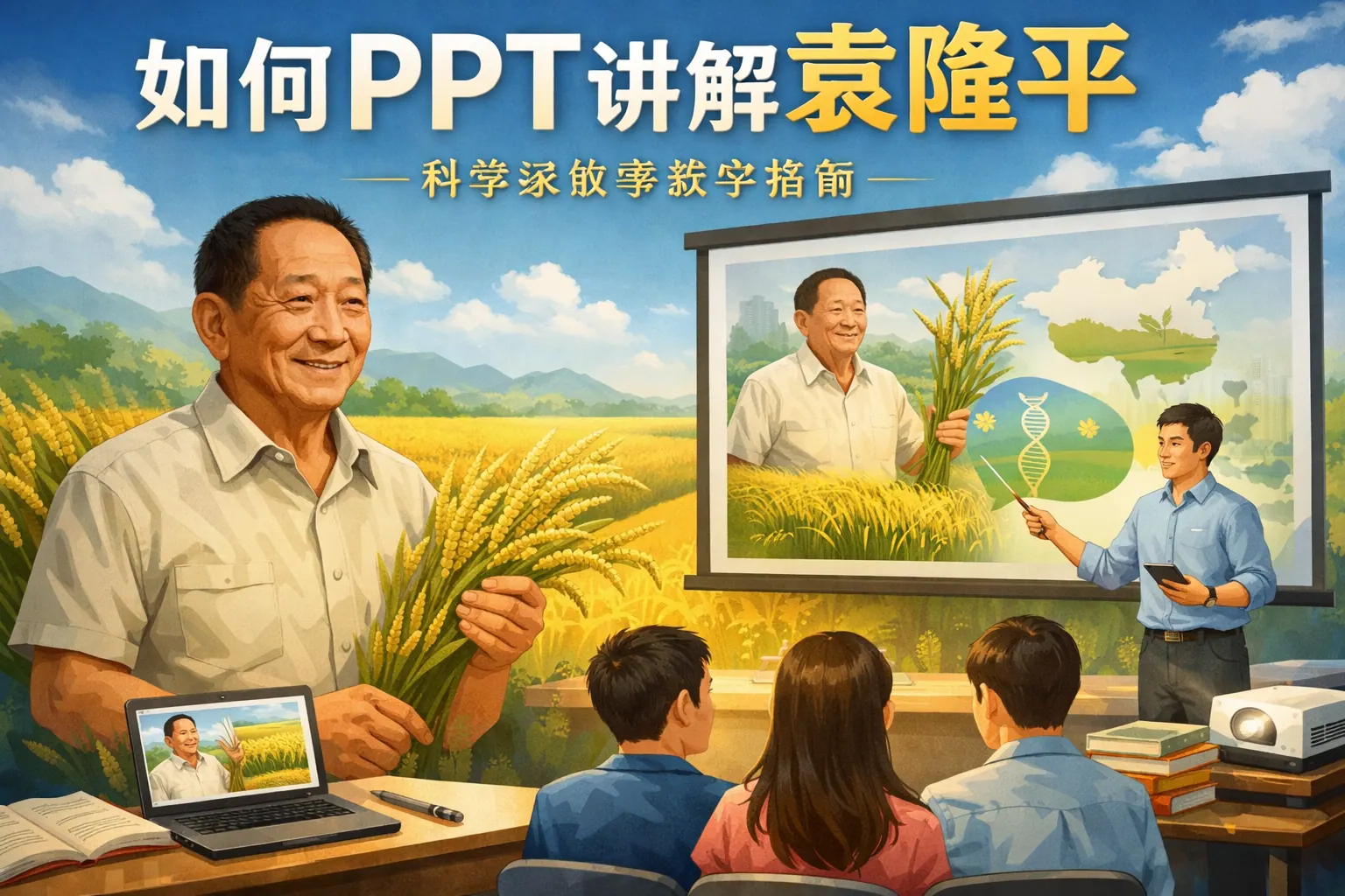 如何ppt讲解袁隆平