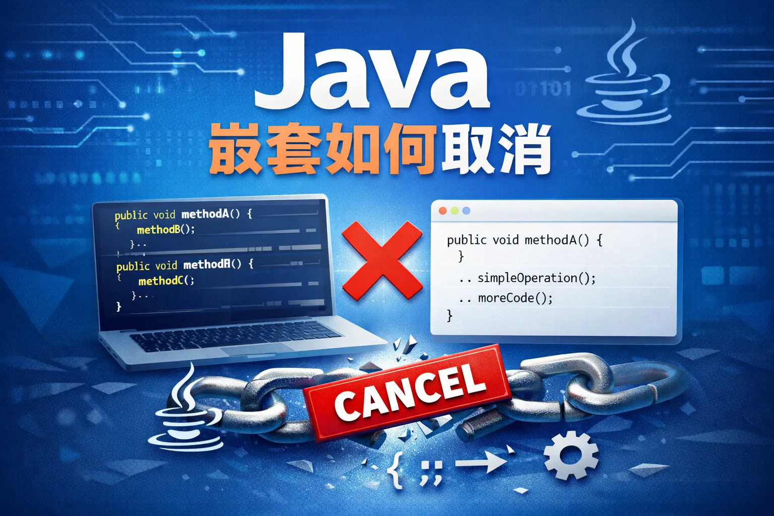 java嵌套如何取消