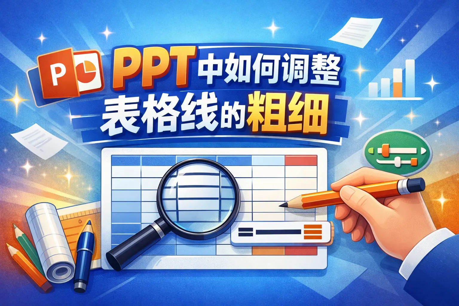 ppt中如何调整表格线的粗细
