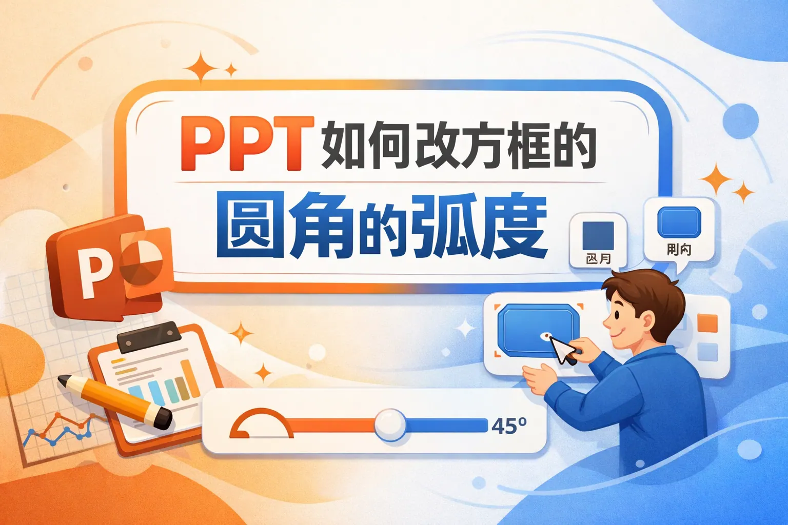 ppt如何改方框的圆角的弧度