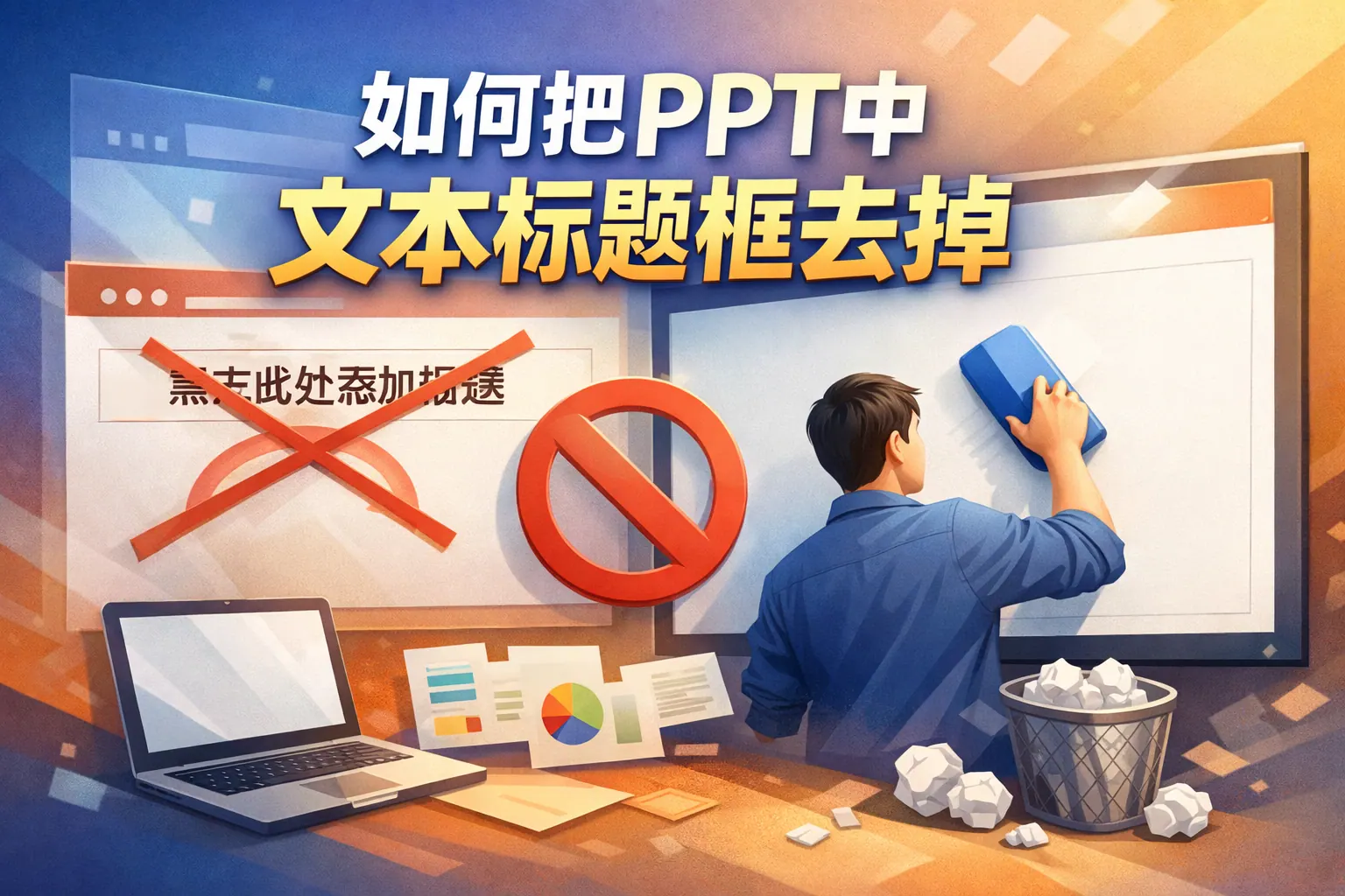 如何把ppt中文本标题框去掉