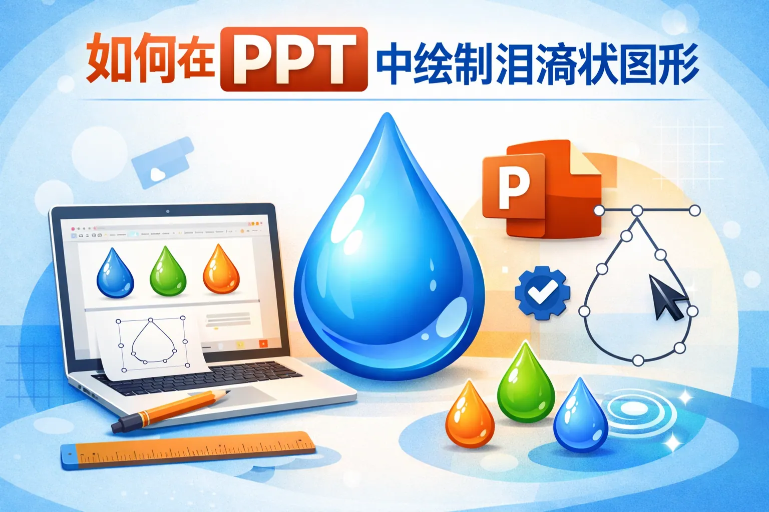 如何在ppt中绘制泪滴状图形