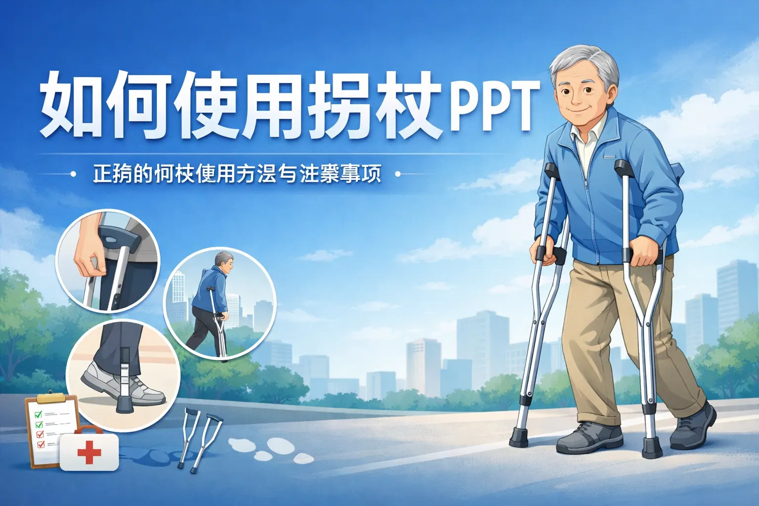 如何使用拐杖ppt