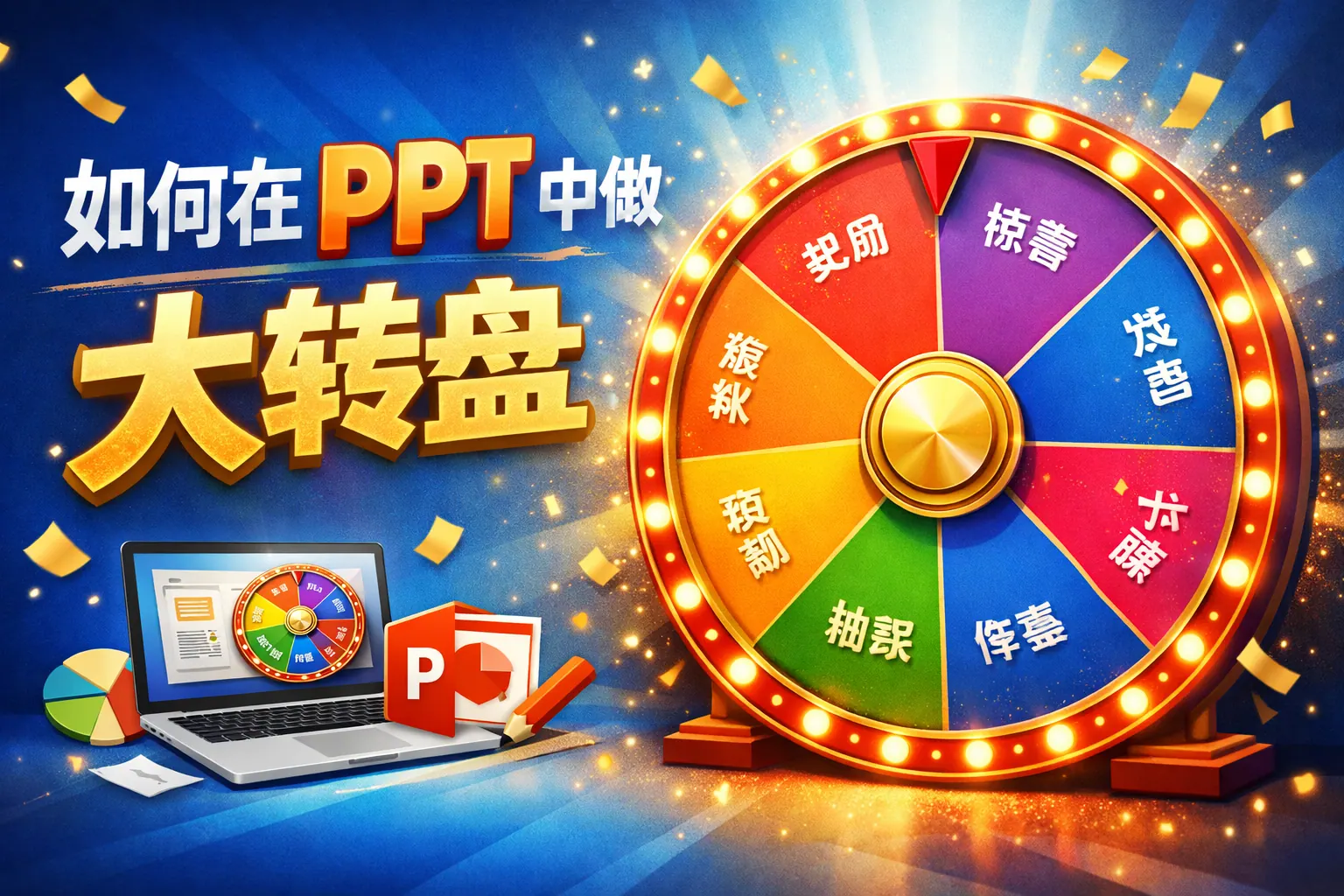 如何在ppt中做大转盘