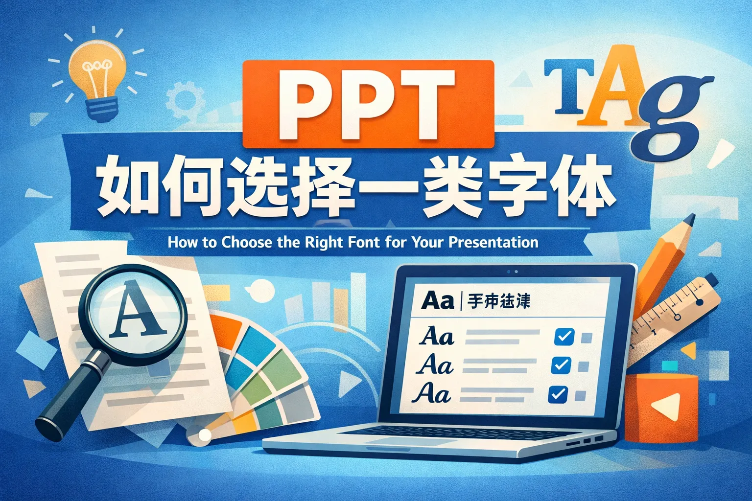 ppt如何选择一类字体