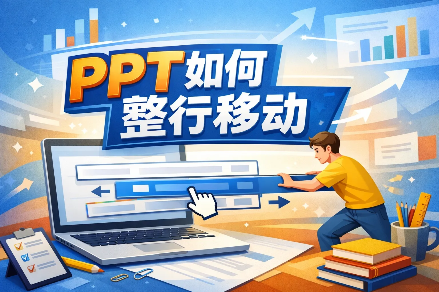 ppt如何整行移动